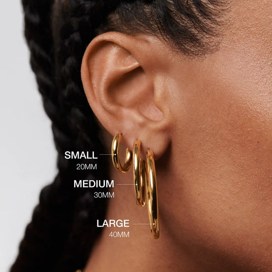 Classic Tunnel Large Hoop Earrings | 18k Gold Plated Earrings Missoma 