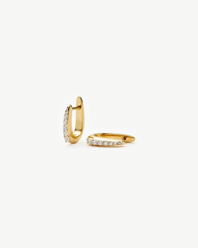 Claw Pave Huggies | 18k Gold Plated/Cubic Zirconia