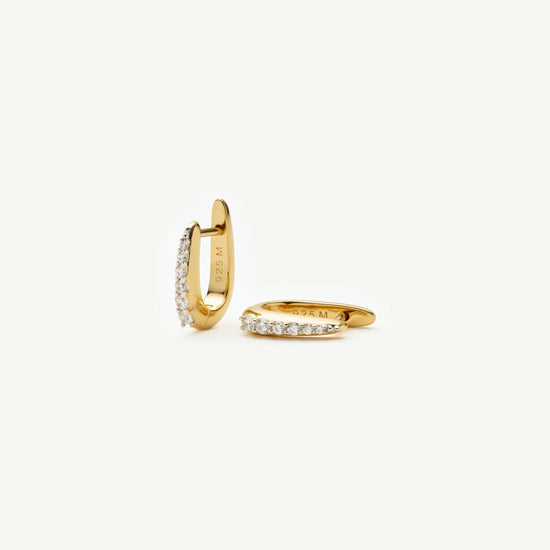 Claw Pave Huggies | 18k Gold Vermeil/Pavé Earrings Missoma 