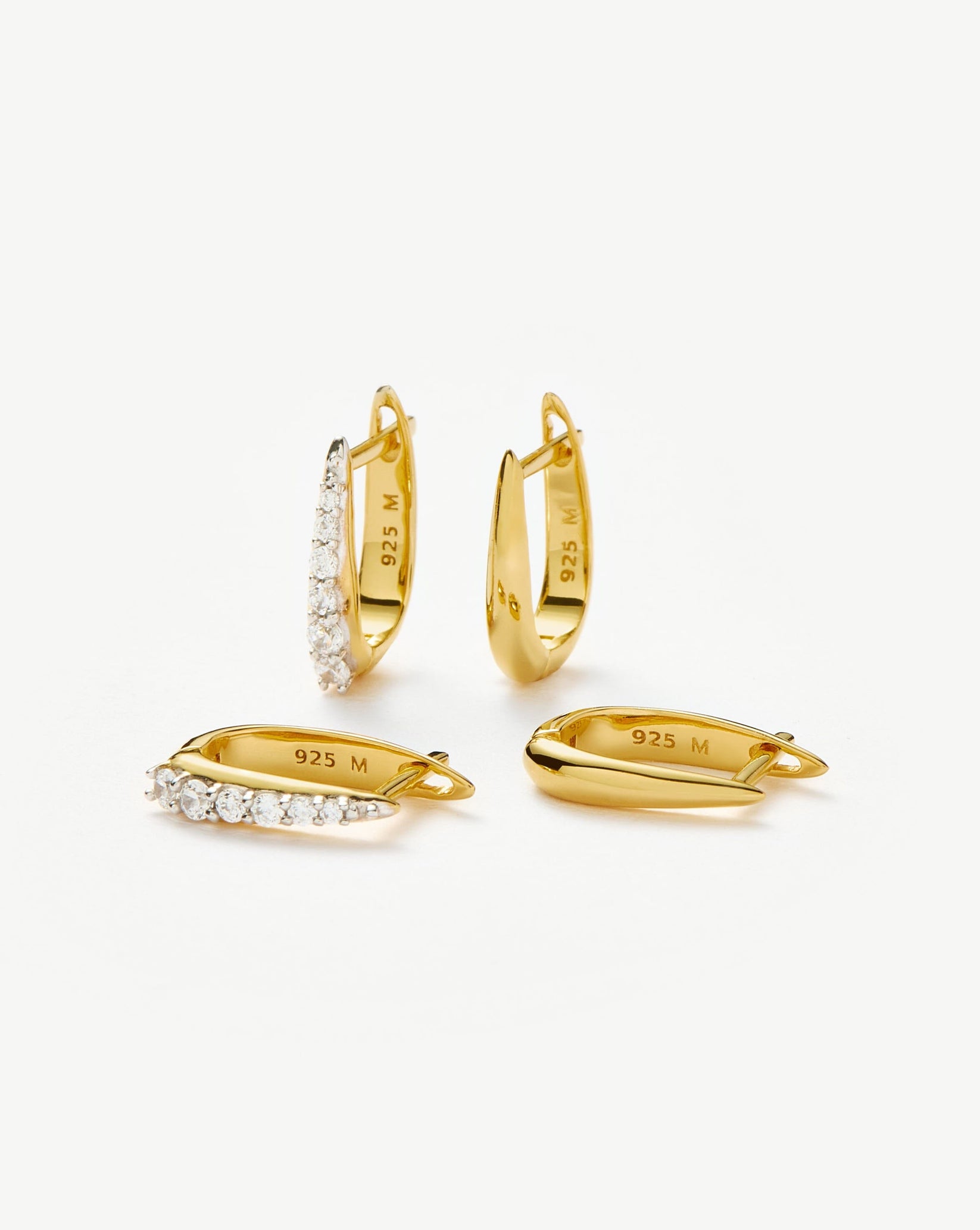 WP ROSE GOLD PAVE 3 PACK HUGGIE EARRINGS main image 1