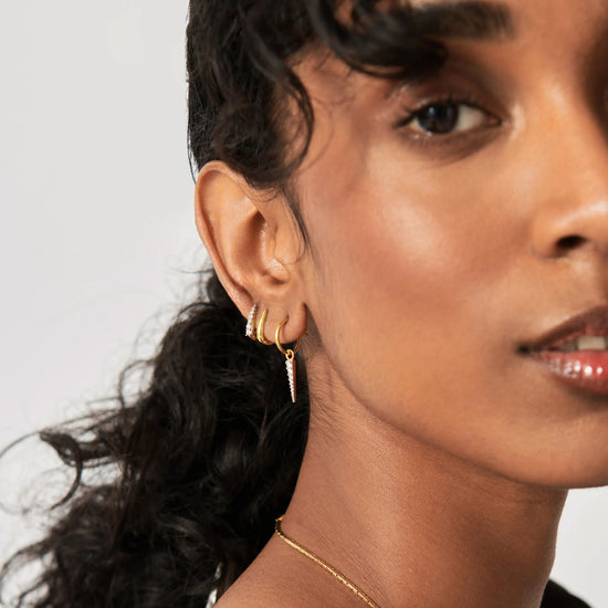 Claw Pave Huggies Earring Set | 18k Gold Vermeil/Pavé Earrings Missoma 