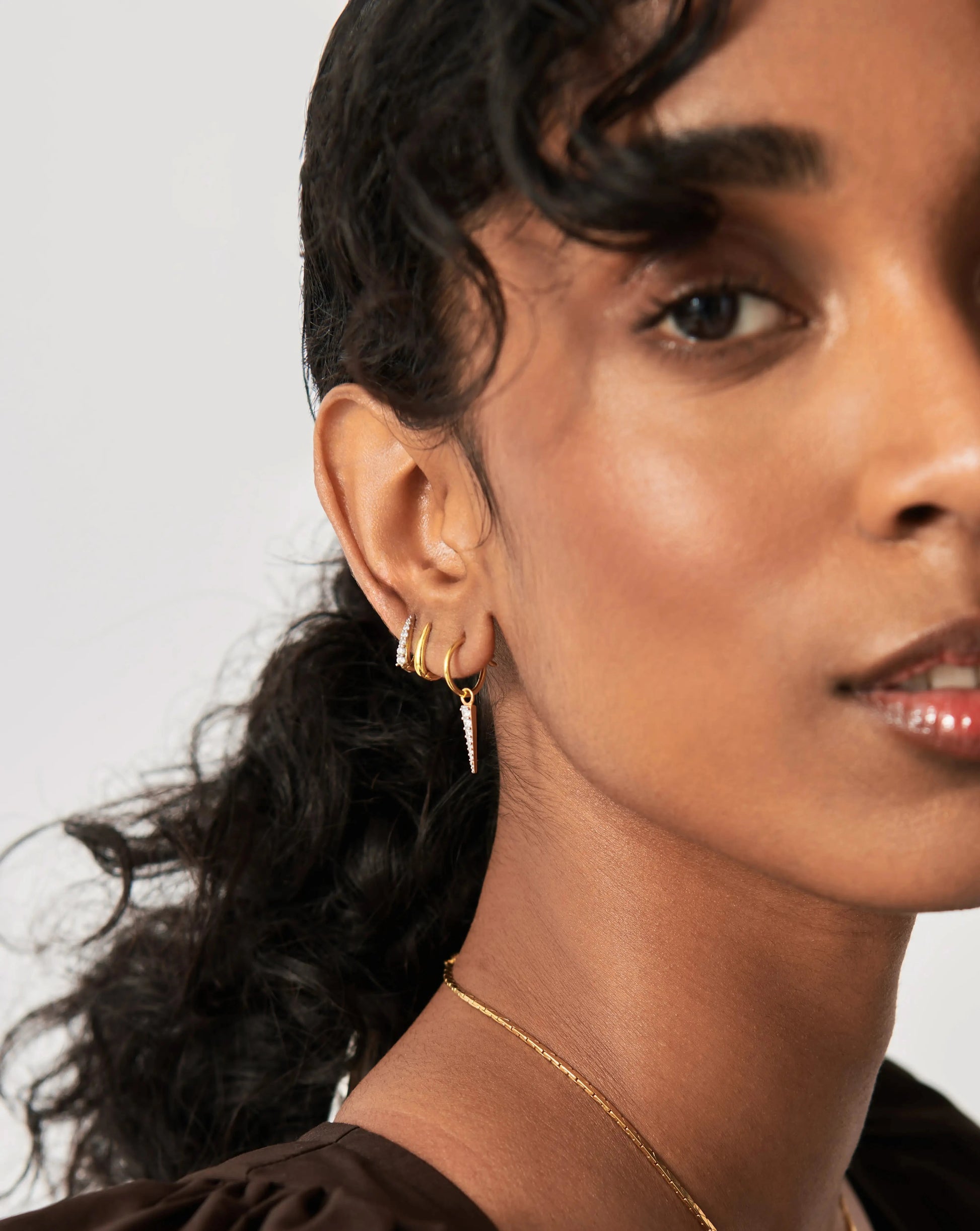 Claw Pave Huggies Earring Set | 18k Gold Vermeil/Pavé Earrings Missoma 