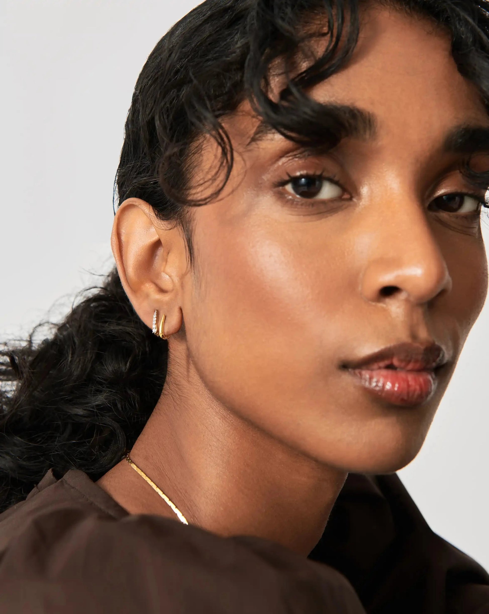 Claw Pave Huggies Earring Set | 18k Gold Vermeil/Pavé Earrings Missoma 