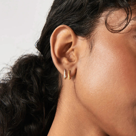 Claw Pave Huggies Earring Set | 18k Gold Vermeil/Pavé Earrings Missoma 