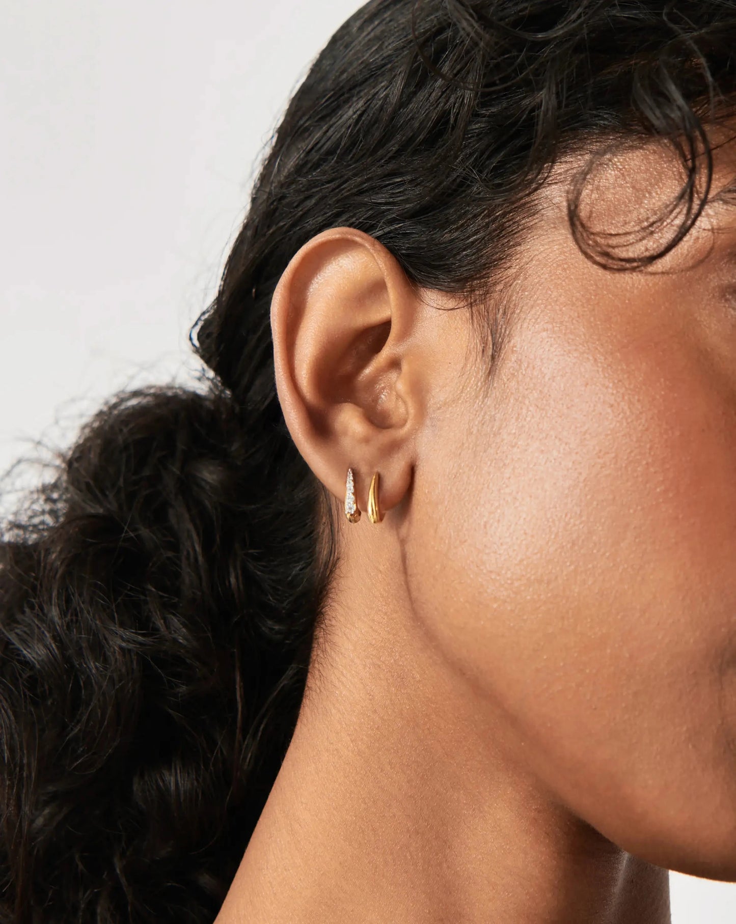 Claw Pave Huggies Earring Set | 18k Gold Vermeil/Pavé Earrings Missoma 