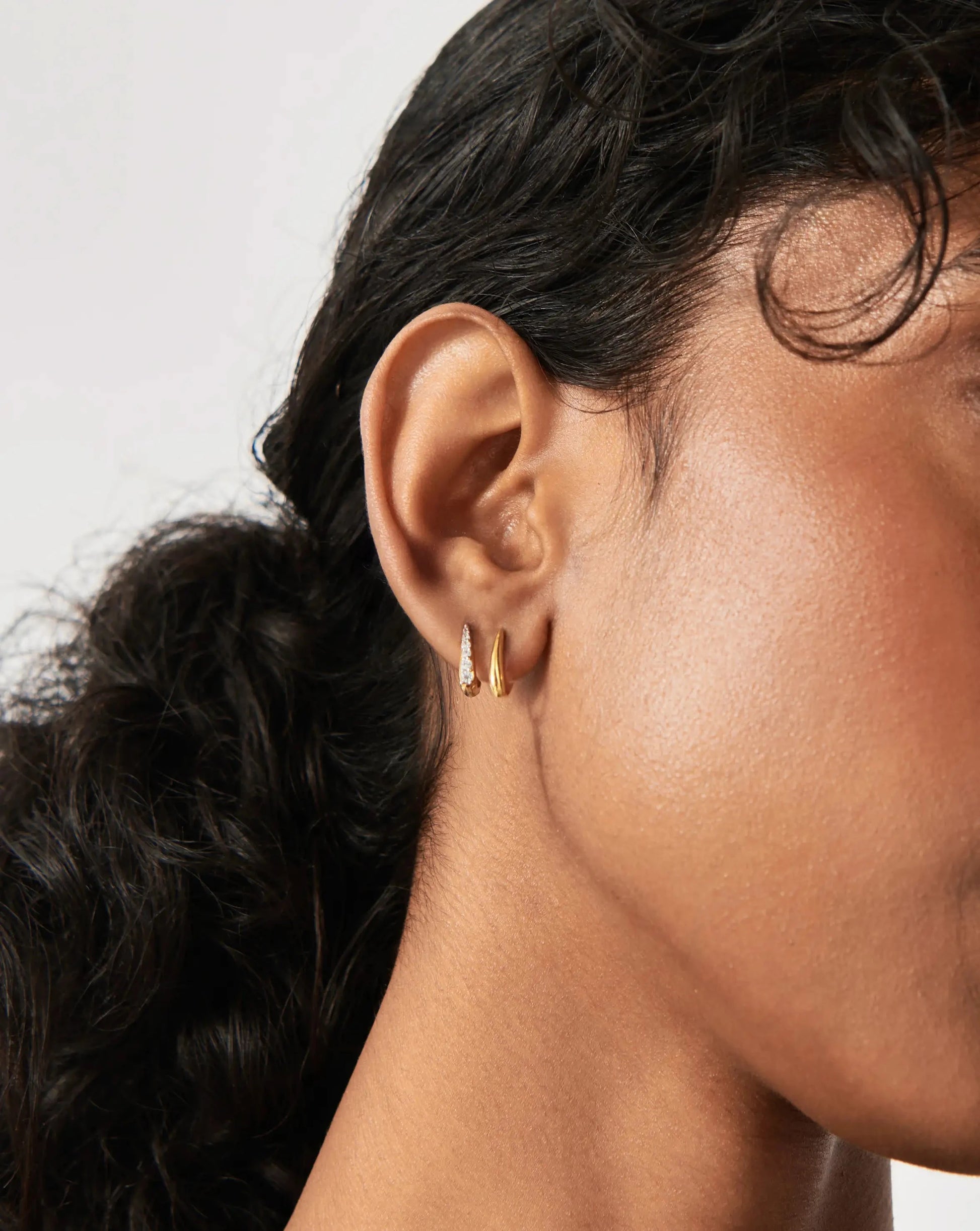 Claw Pave Huggies Earring Set | 18k Gold Vermeil/Pavé Earrings Missoma 