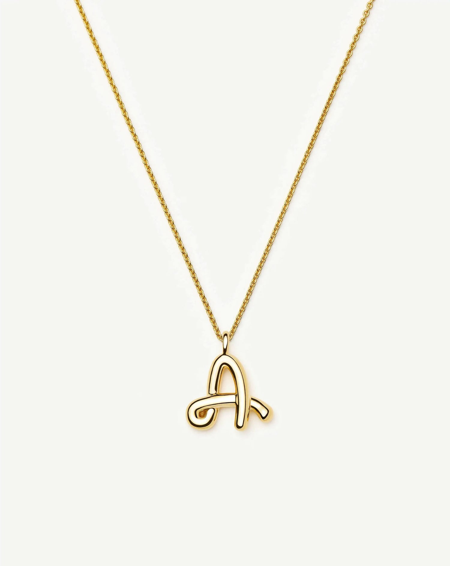 Curly Molten Initial Pendant Necklace - A | 18k Gold Vermeil Necklaces Missoma 