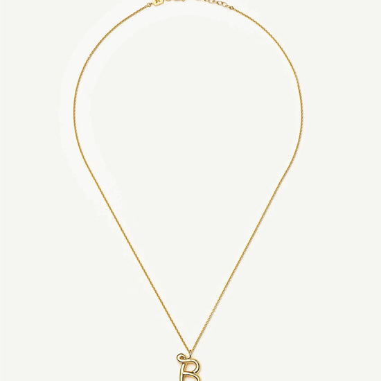 Curly Molten Initial Pendant Necklace - B | 18k Gold Vermeil Necklaces Missoma 