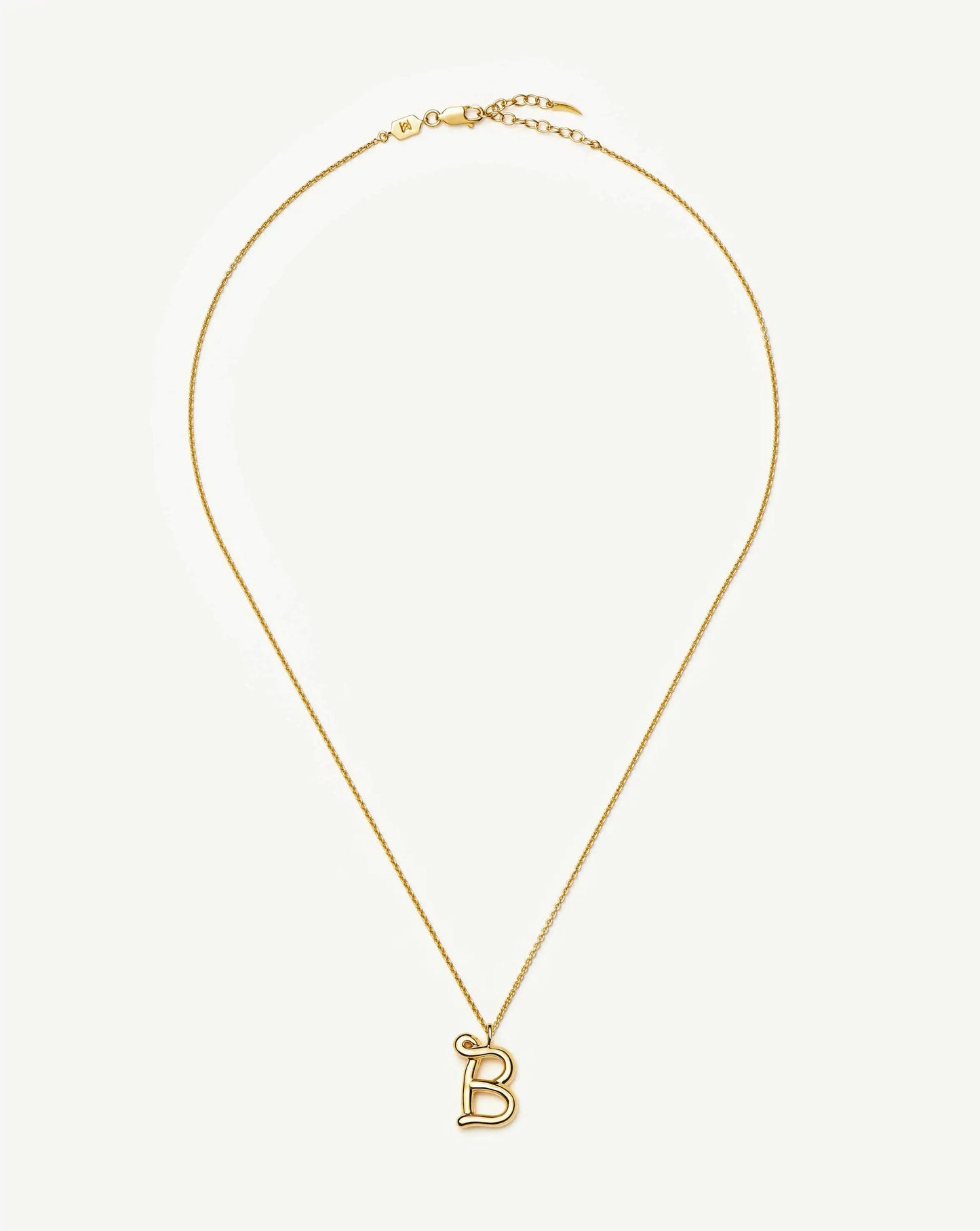 Curly Molten Initial Pendant Necklace - B | 18k Gold Vermeil Necklaces Missoma 