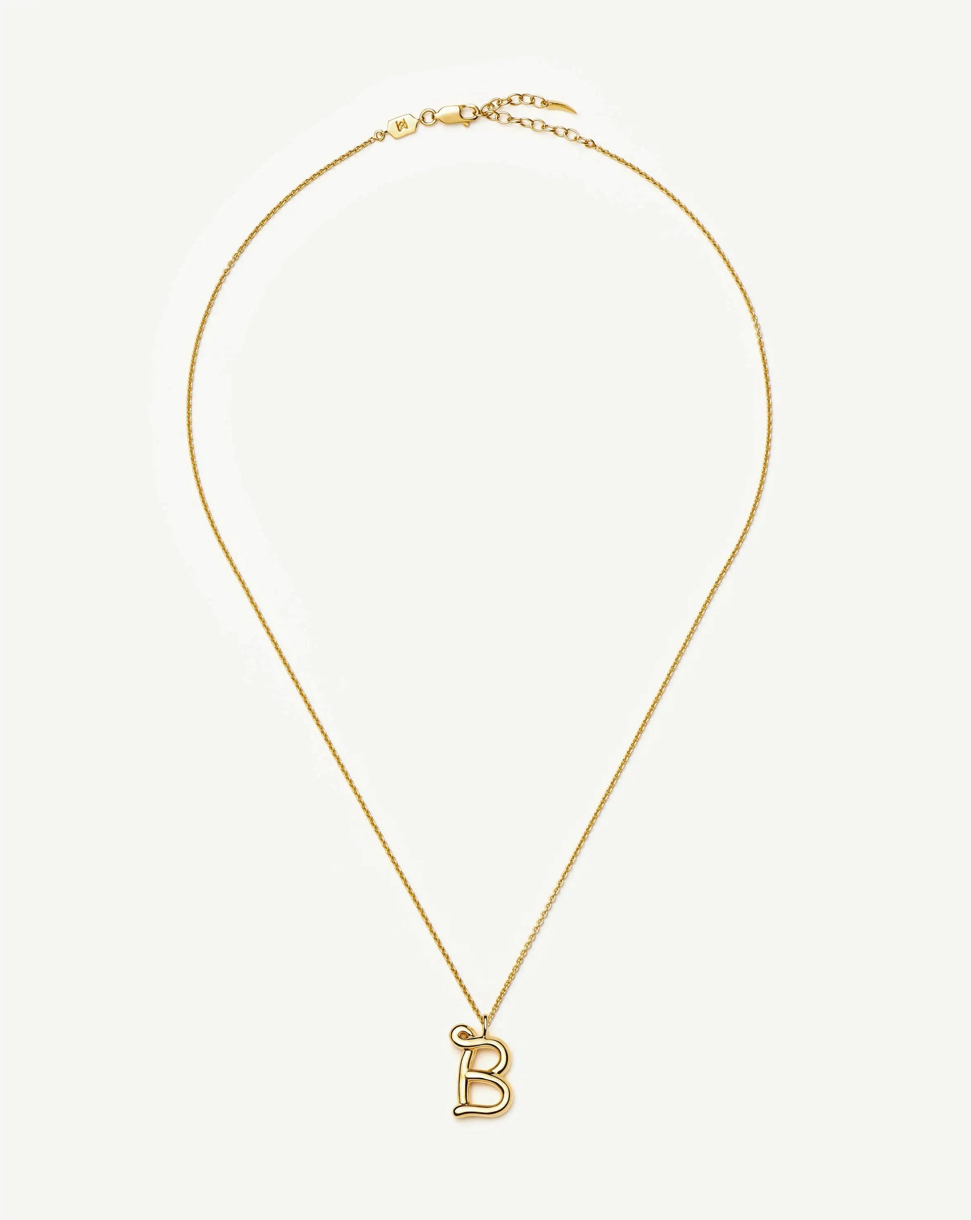 Curly Molten Initial Pendant Necklace - B | 18k Gold Vermeil Necklaces Missoma 