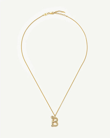 Curly Molten Initial Pendant Necklace - B | 18k Gold Vermeil Necklaces Missoma 