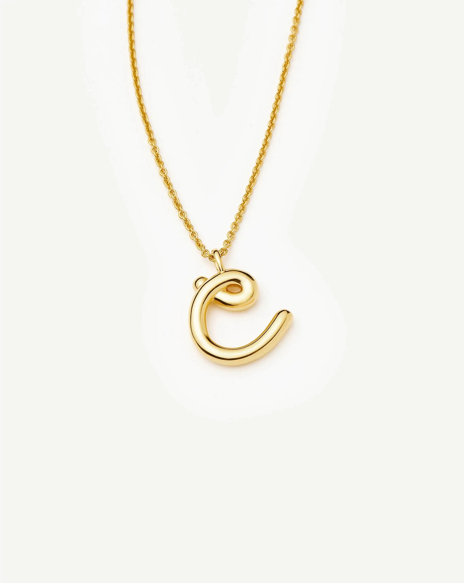 Curly Molten Initial Pendant Necklace - C | 18k Gold Vermeil Necklaces Missoma 