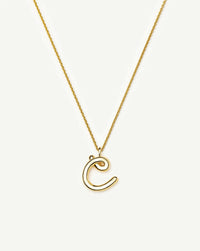 Curly Molten Initial Pendant Necklace - C | 18k Gold Vermeil Necklaces Missoma 