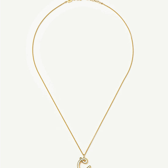 Curly Molten Initial Pendant Necklace - C | 18k Gold Vermeil Necklaces Missoma 
