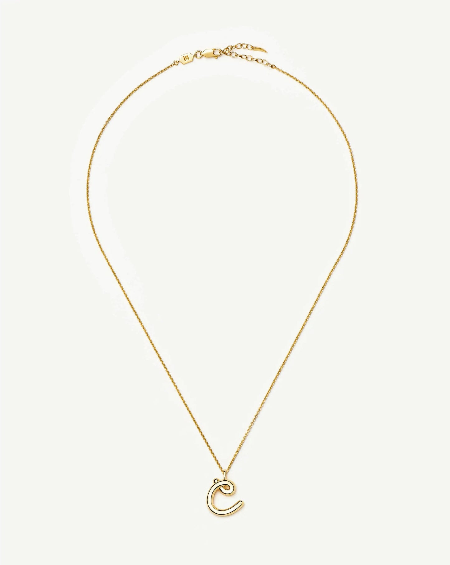Curly Molten Initial Pendant Necklace - C | 18k Gold Vermeil Necklaces Missoma 