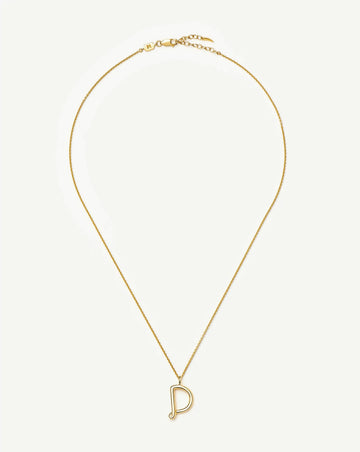 Curly Molten Initial Pendant Necklace - D | 18k Gold Vermeil Necklaces Missoma 