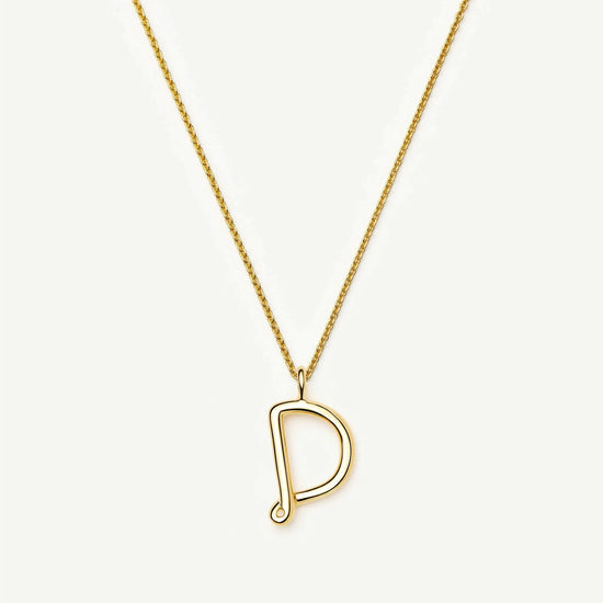 Curly Molten Initial Pendant Necklace - D | 18k Gold Vermeil Necklaces Missoma 