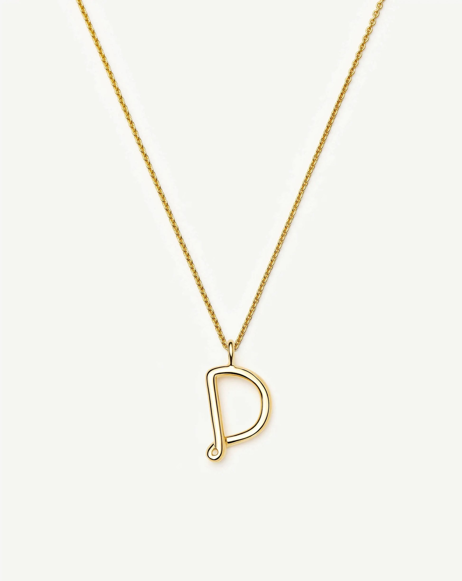 Curly Molten Initial Pendant Necklace - D | 18k Gold Vermeil Necklaces Missoma 