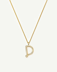 Curly Molten Initial Pendant Necklace - D | 18k Gold Vermeil Necklaces Missoma 