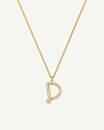 Curly Molten Initial Pendant Necklace - D | 18k Gold Vermeil Necklaces Missoma 