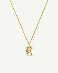 Curly Molten Initial Pendant Necklace - E | 18k Gold Vermeil Necklaces Missoma 