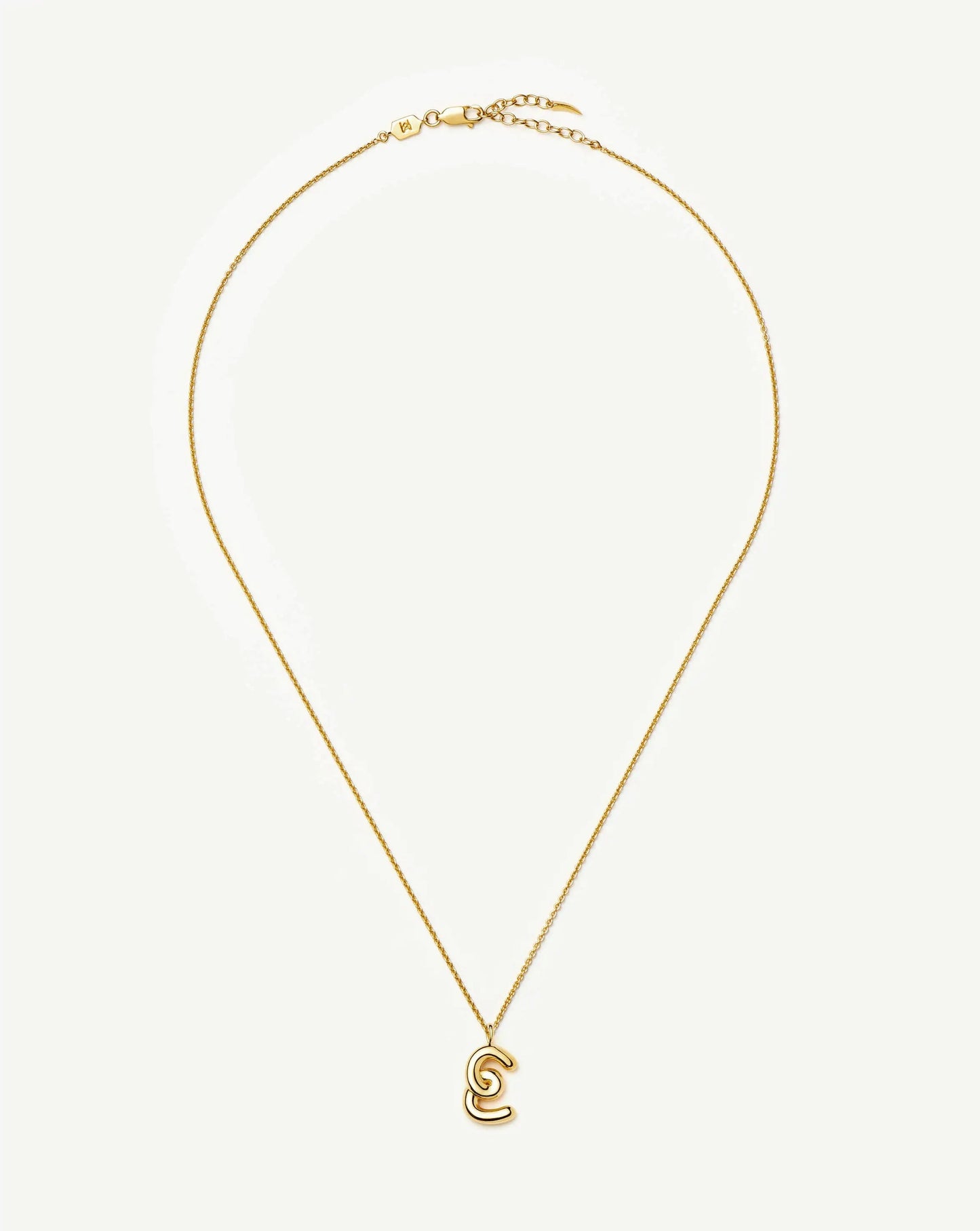 Curly Molten Initial Pendant Necklace - E | 18k Gold Vermeil Necklaces Missoma 