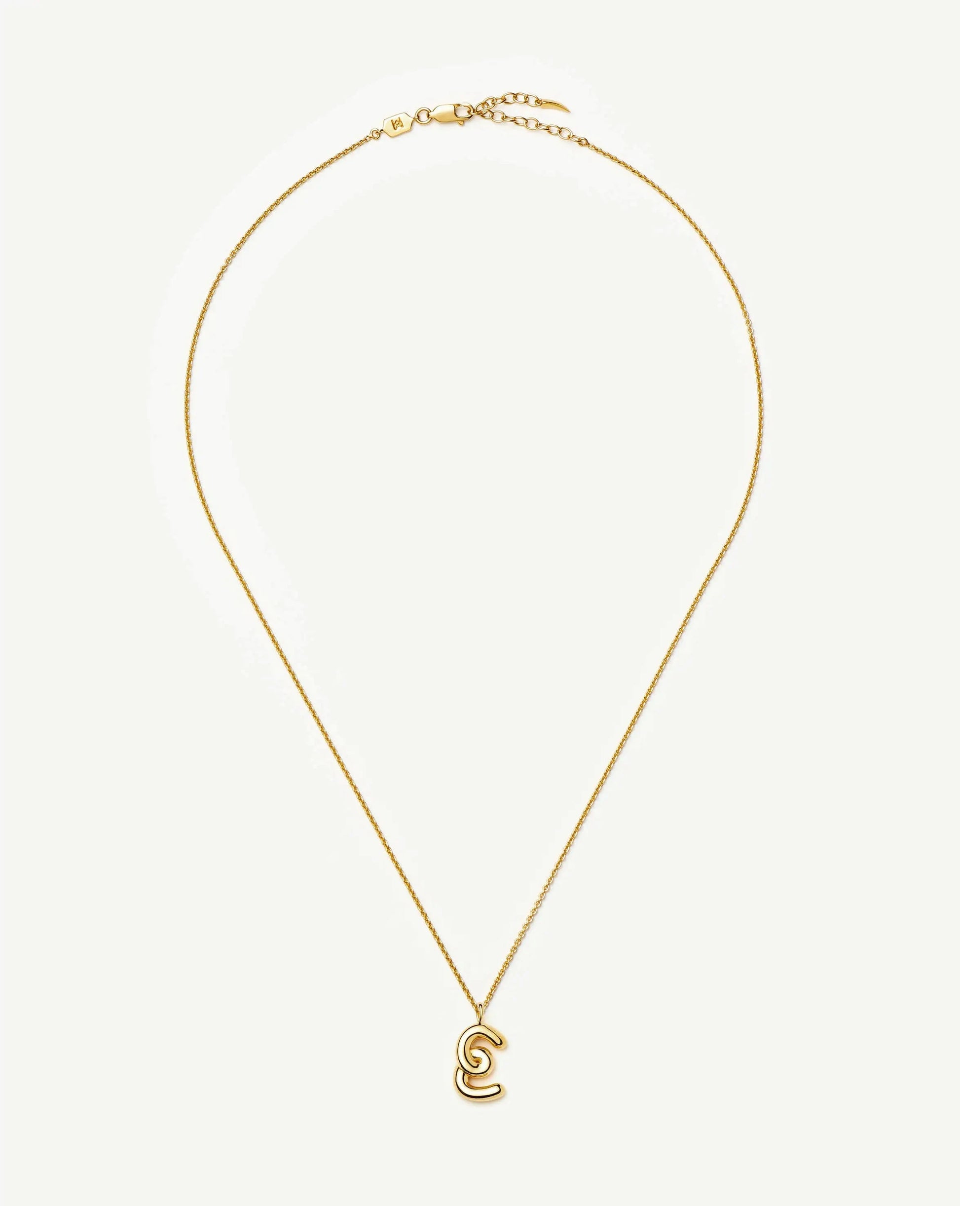 Curly Molten Initial Pendant Necklace - E | 18k Gold Vermeil Necklaces Missoma 