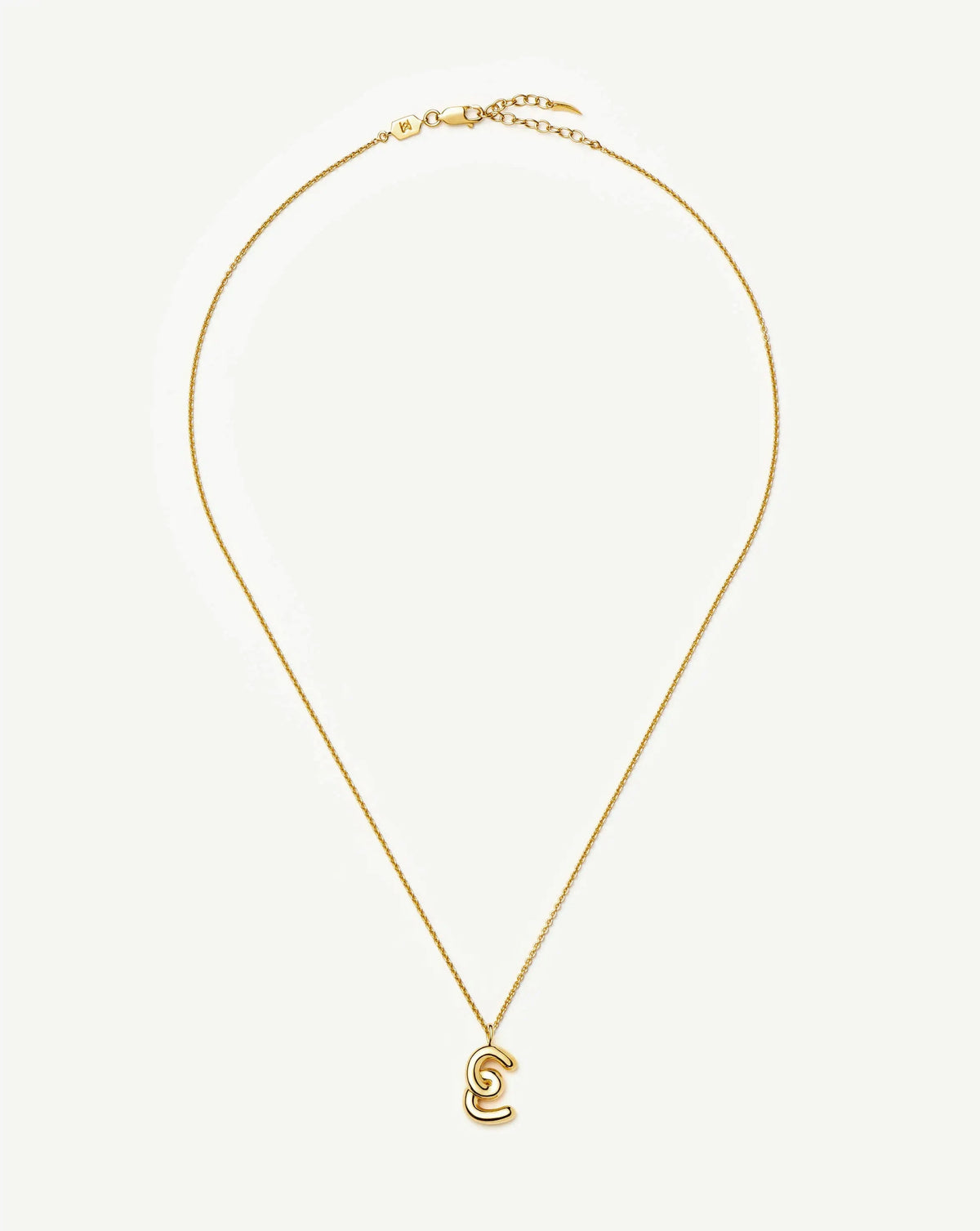 Curly Molten Initial Pendant Necklace - E | 18k Gold Vermeil Necklaces Missoma 
