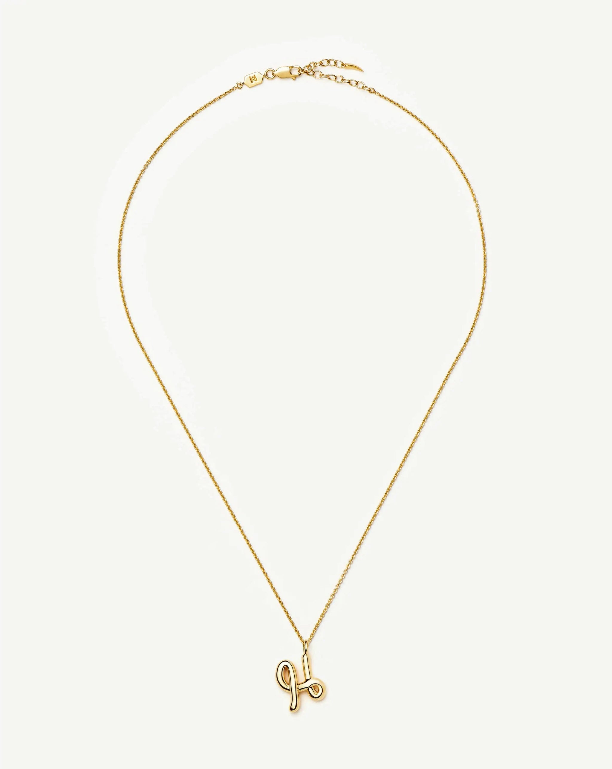 Curly Molten Initial Pendant Necklace - H | 18k Gold Vermeil Necklaces Missoma 