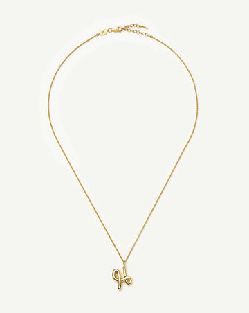 Curly Molten Initial Pendant Necklace - H | 18k Gold Vermeil Necklaces Missoma 