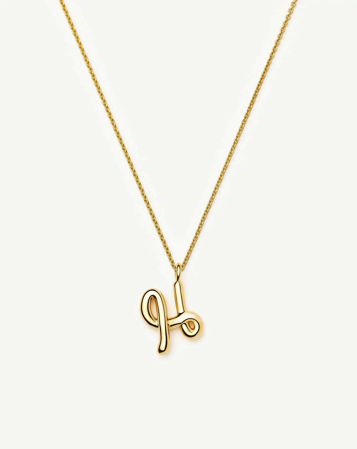 Curly Molten Initial Pendant Necklace - H | 18k Gold Vermeil Necklaces Missoma 