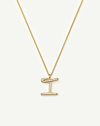 Curly Molten Initial Pendant Necklace - I | 18k Gold Vermeil Necklaces Missoma 