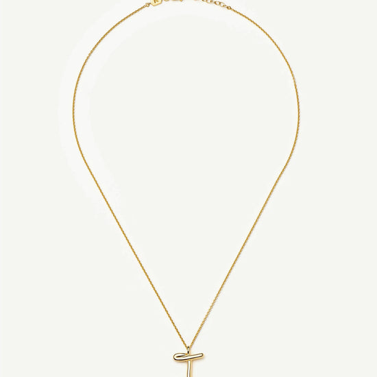 Curly Molten Initial Pendant Necklace - I | 18k Gold Vermeil Necklaces Missoma 