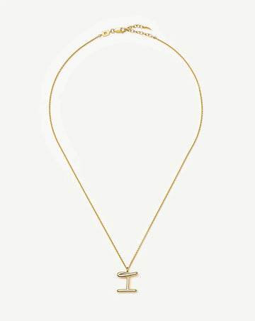 Curly Molten Initial Pendant Necklace - I | 18k Gold Vermeil Necklaces Missoma 
