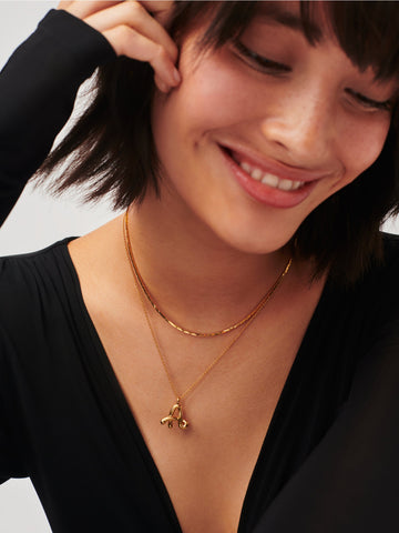 Curly Molten Initial Pendant Necklace  - A | 18k Gold Vermeil