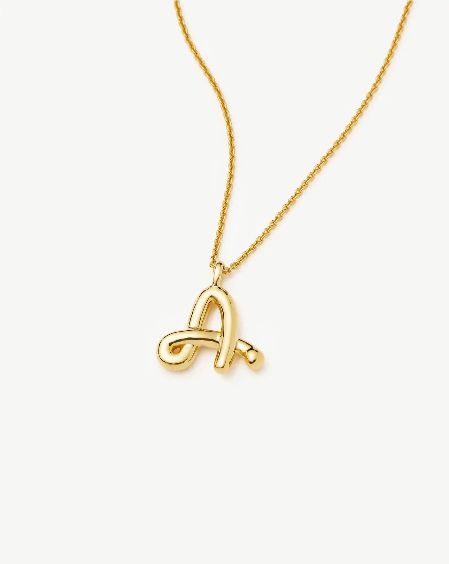 Curly Molten Initial Pendant Necklace - Initial A | 18k Gold Vermeil Necklaces Missoma 