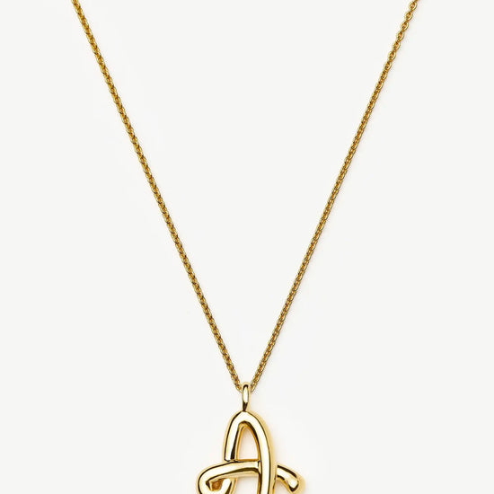 Curly Molten Initial Pendant Necklace - Initial A | 18k Gold Vermeil Necklaces Missoma 
