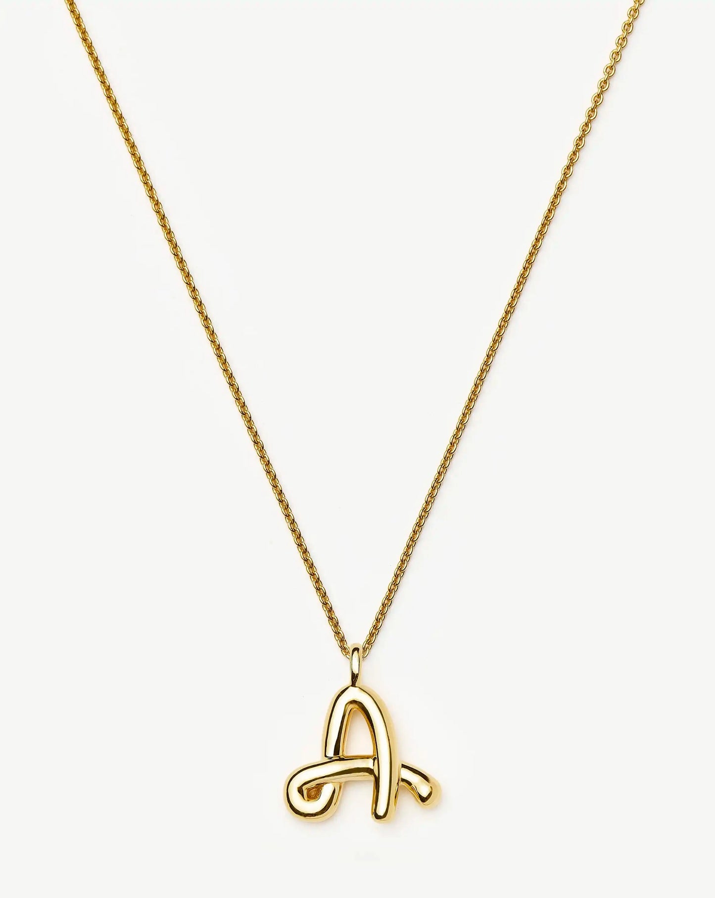 Curly Molten Initial Pendant Necklace - Initial A | 18k Gold Vermeil Necklaces Missoma 