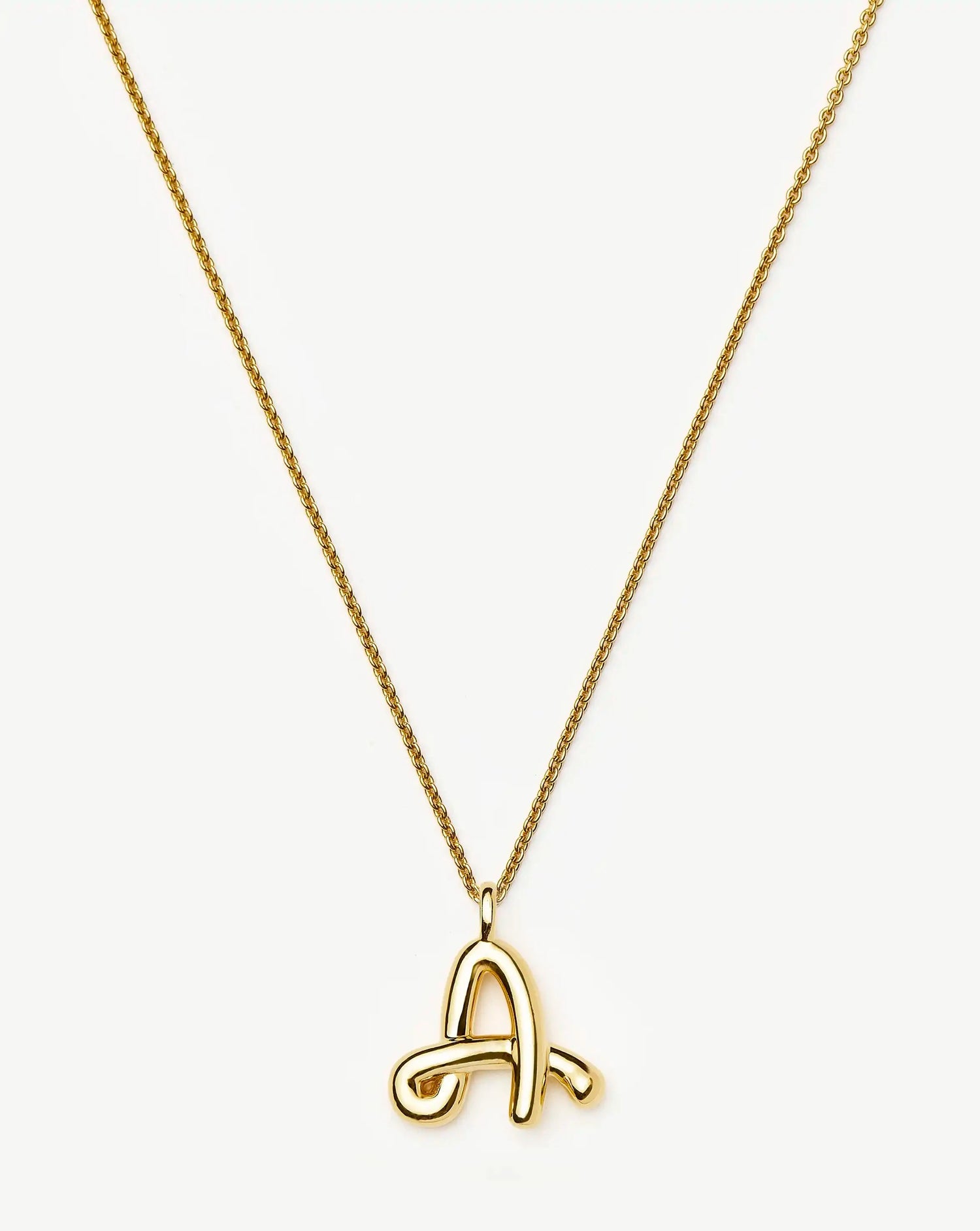 Curly Molten Initial Pendant Necklace - Initial A | 18k Gold Vermeil Necklaces Missoma 