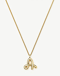 Curly Molten Initial Pendant Necklace - Initial A | 18k Gold Vermeil Necklaces Missoma 