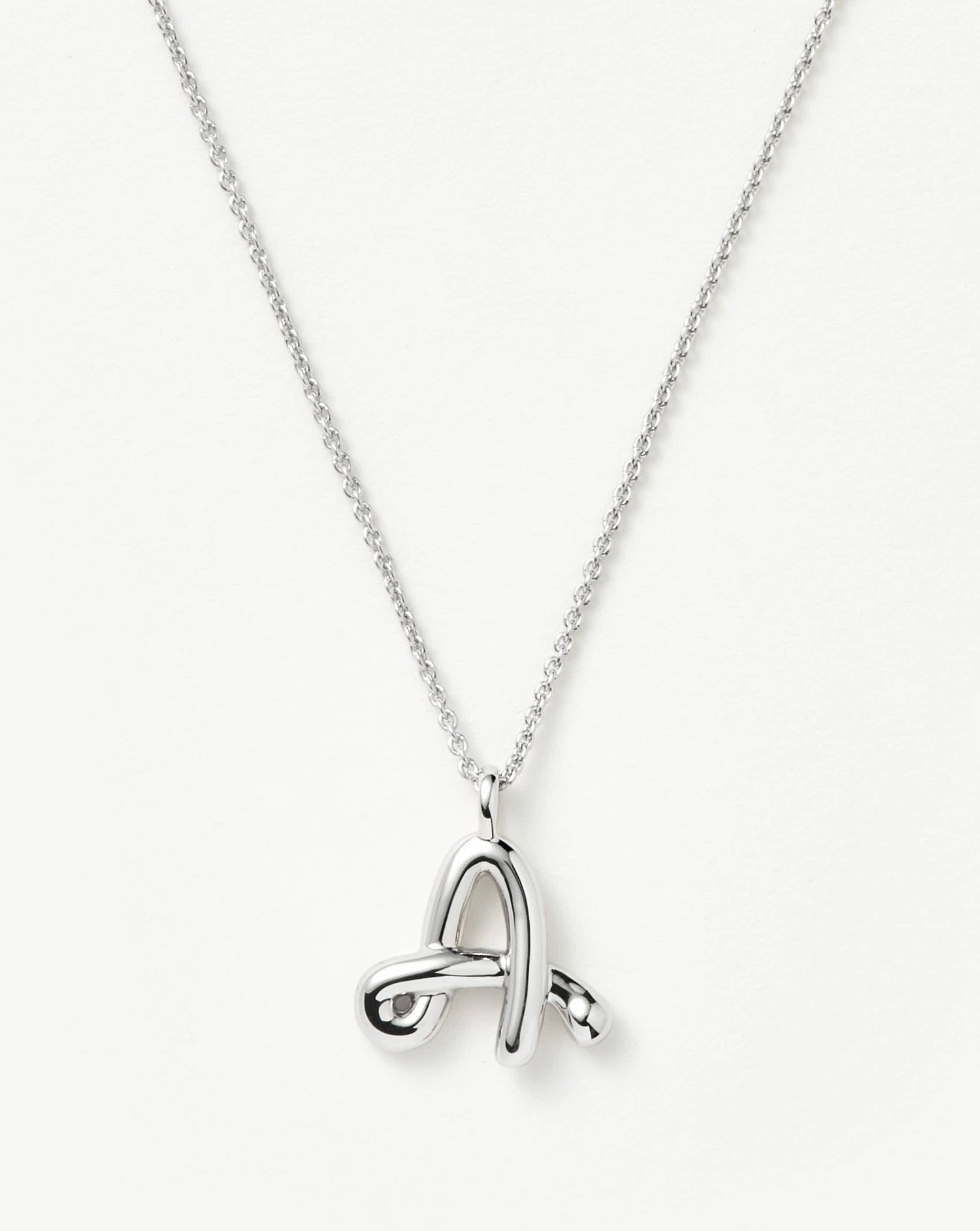 Curly Molten Initial Pendant Necklace - Initial A | Sterling Silver Necklaces Missoma 