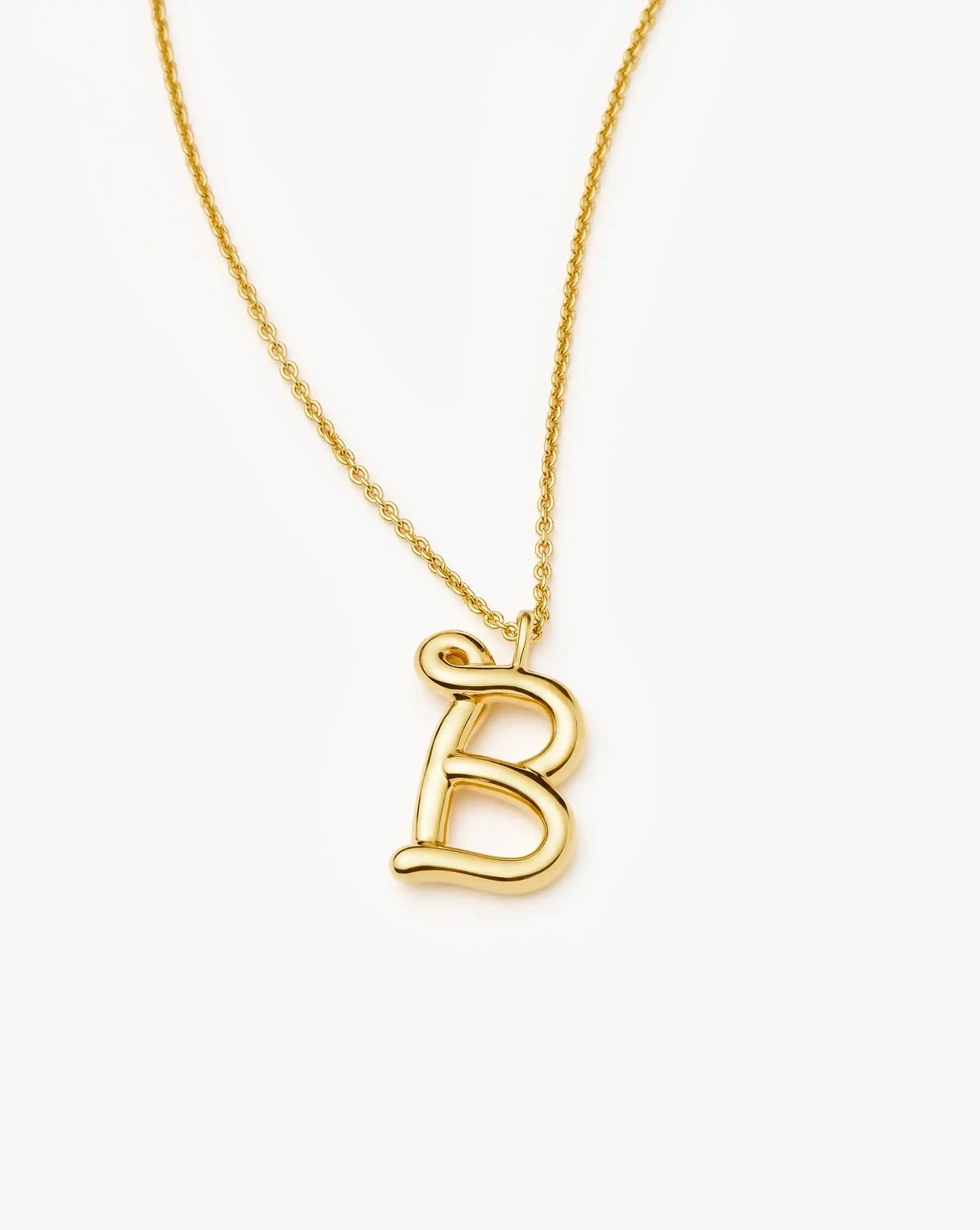 Curly Molten Initial Pendant Necklace - Initial B | 18k Gold Vermeil Necklaces Missoma 