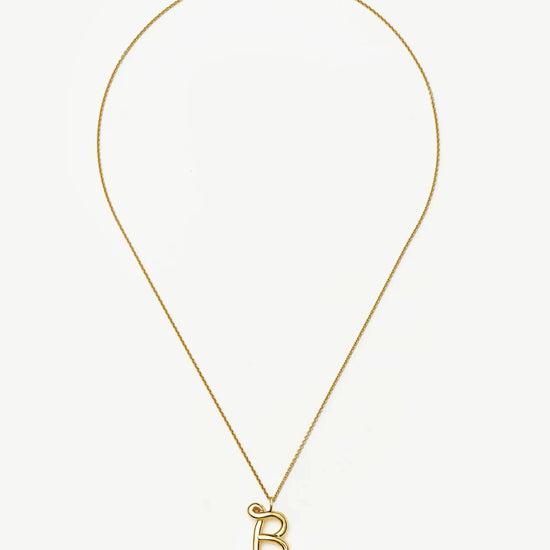 Curly Molten Initial Pendant Necklace - Initial B | 18k Gold Vermeil Necklaces Missoma 