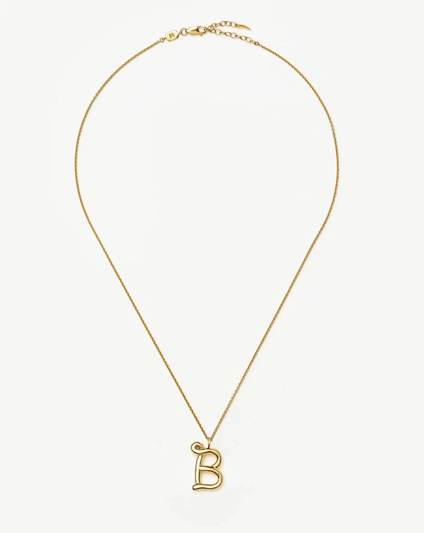 Curly Molten Initial Pendant Necklace - Initial B | 18k Gold Vermeil Necklaces Missoma 