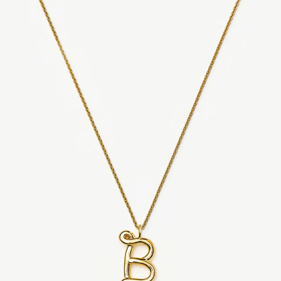 Curly Molten Initial Pendant Necklace - Initial B | 18k Gold Vermeil Necklaces Missoma 