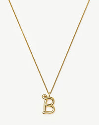 Curly Molten Initial Pendant Necklace - Initial B | 18k Gold Vermeil Necklaces Missoma 