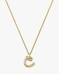 Curly Molten Initial Pendant Necklace - Initial C | 18k Gold Vermeil Necklaces Missoma 