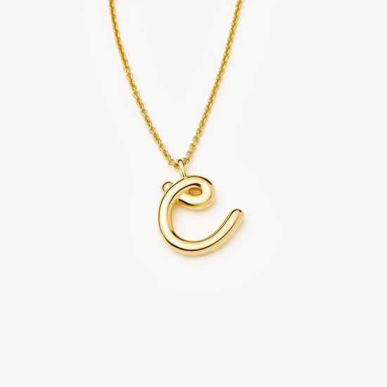 Curly Molten Initial Pendant Necklace - Initial C | 18k Gold Vermeil Necklaces Missoma 