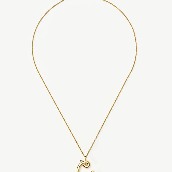 Curly Molten Initial Pendant Necklace - Initial C | 18k Gold Vermeil Necklaces Missoma 