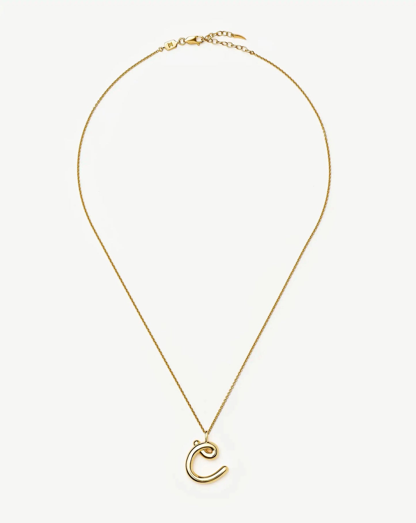 Curly Molten Initial Pendant Necklace - Initial C | 18k Gold Vermeil Necklaces Missoma 